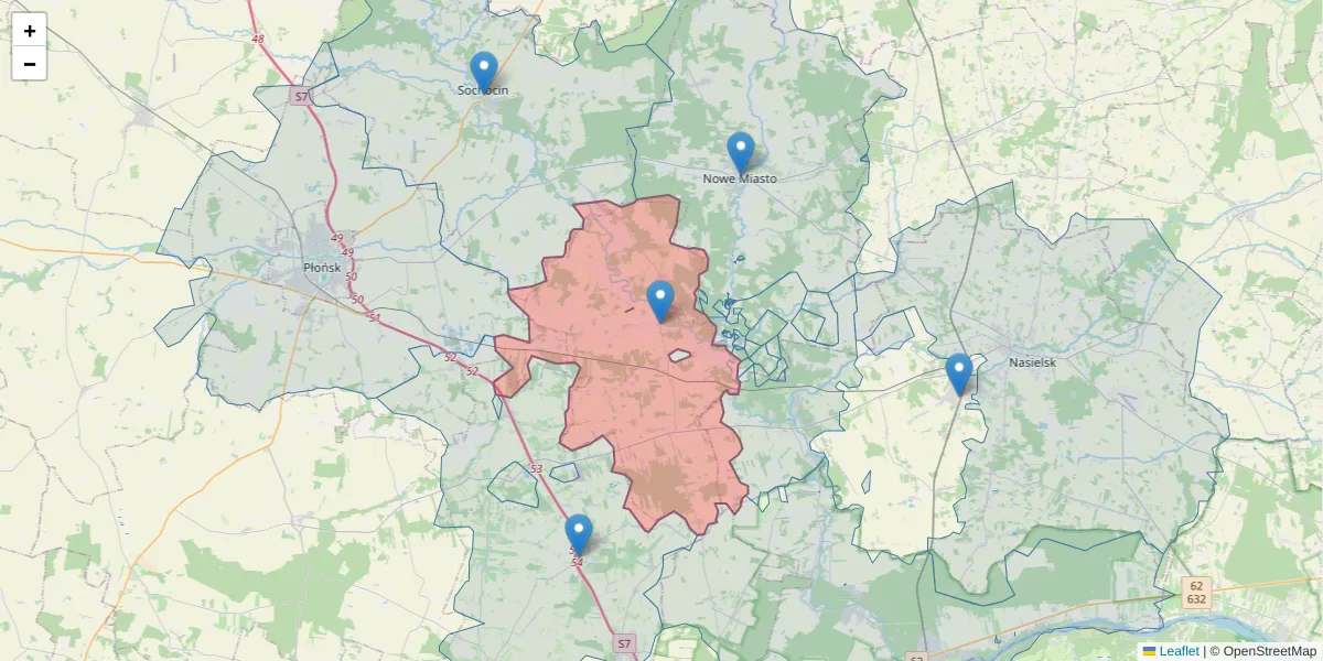 Szczegółowa mapa kodu pocztowego 09-131 z granicami, sąsiednimi kodami pocztowymi i urzędami pocztowymi