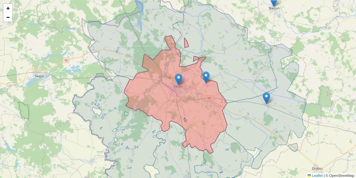 Szczegółowa mapa kodu pocztowego 09-200 z granicami, sąsiednimi kodami pocztowymi i urzędami pocztowymi