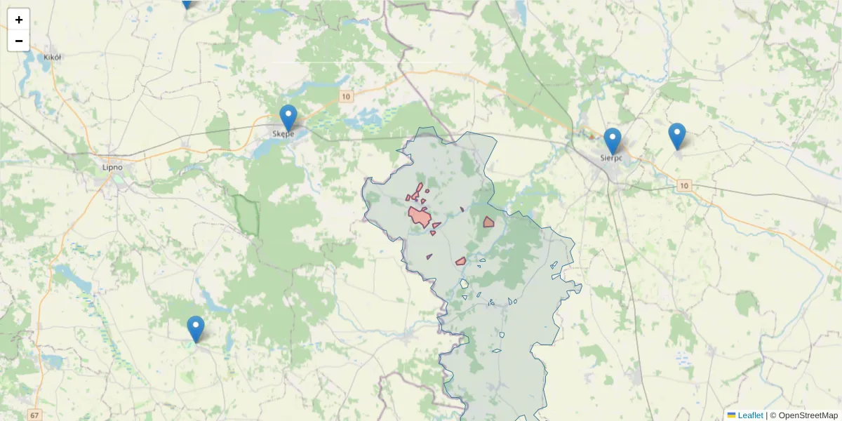 Szczegółowa mapa kodu pocztowego 09-228 z granicami, sąsiednimi kodami pocztowymi i urzędami pocztowymi