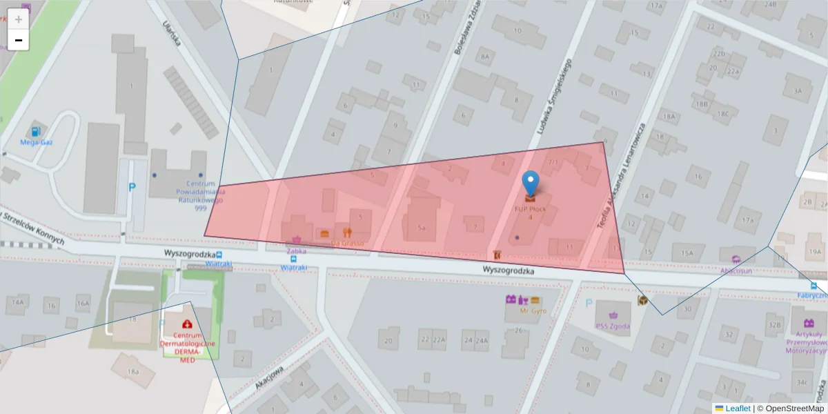 Szczegółowa mapa kodu pocztowego 09-418 z granicami, sąsiednimi kodami pocztowymi i urzędami pocztowymi