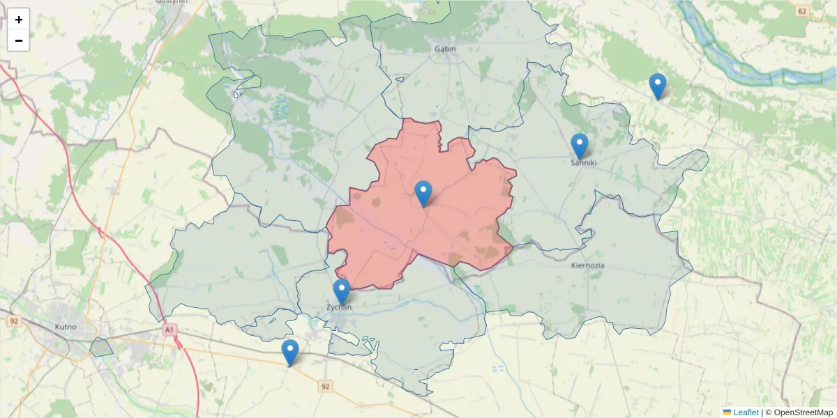 Szczegółowa mapa kodu pocztowego 09-541 z granicami, sąsiednimi kodami pocztowymi i urzędami pocztowymi