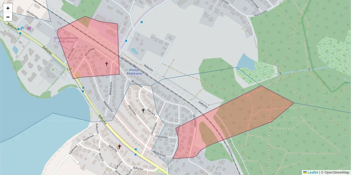 Szczegółowa mapa kodu pocztowego 10-183 z granicami, sąsiednimi kodami pocztowymi i urzędami pocztowymi