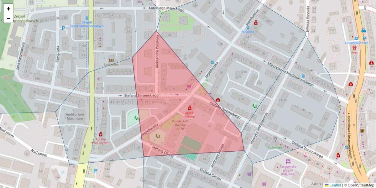 Szczegółowa mapa kodu pocztowego 10-271 z granicami, sąsiednimi kodami pocztowymi i urzędami pocztowymi