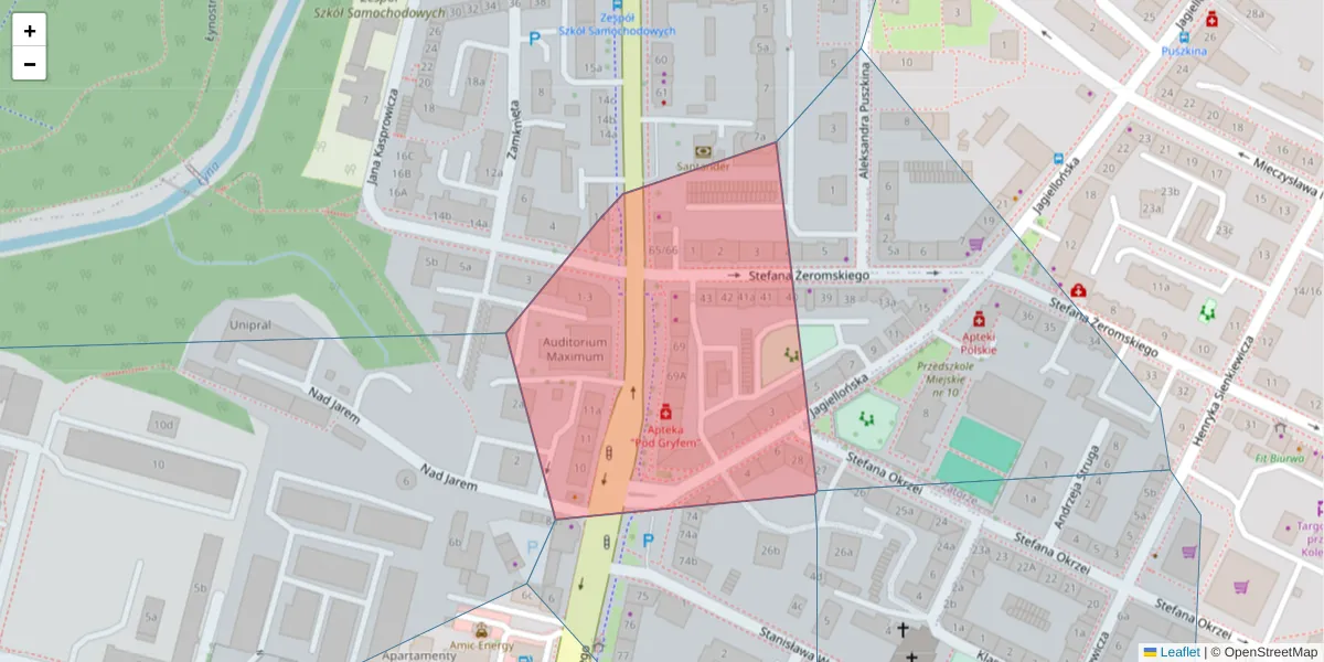 Szczegółowa mapa kodu pocztowego 10-291 z granicami, sąsiednimi kodami pocztowymi i urzędami pocztowymi