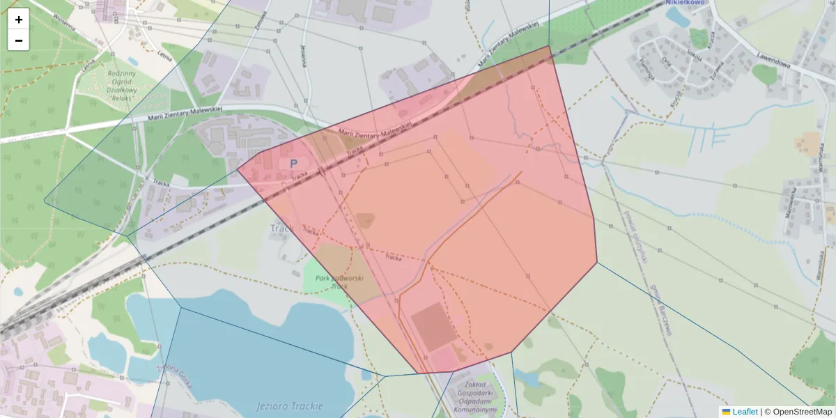 Szczegółowa mapa kodu pocztowego 10-364 z granicami, sąsiednimi kodami pocztowymi i urzędami pocztowymi