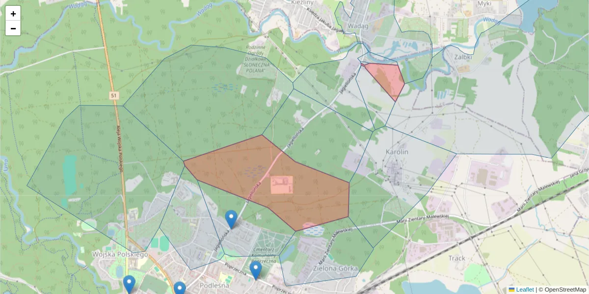 Szczegółowa mapa kodu pocztowego 10-375 z granicami, sąsiednimi kodami pocztowymi i urzędami pocztowymi