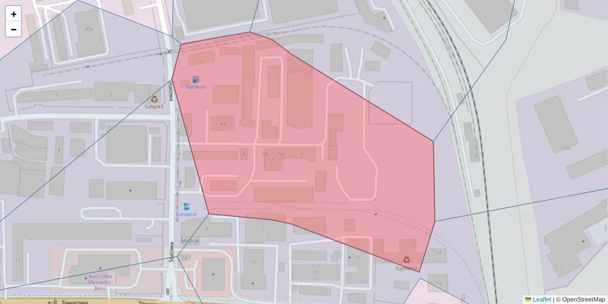 Szczegółowa mapa kodu pocztowego 10-420 z granicami, sąsiednimi kodami pocztowymi i urzędami pocztowymi