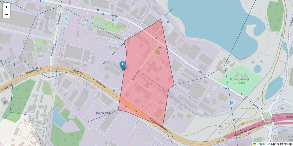 Szczegółowa mapa kodu pocztowego 10-429 z granicami, sąsiednimi kodami pocztowymi i urzędami pocztowymi