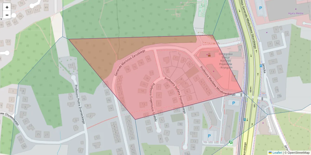 Szczegółowa mapa kodu pocztowego 10-767 z granicami, sąsiednimi kodami pocztowymi i urzędami pocztowymi