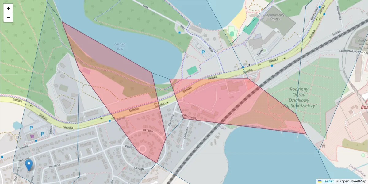 Szczegółowa mapa kodu pocztowego 10-801 z granicami, sąsiednimi kodami pocztowymi i urzędami pocztowymi