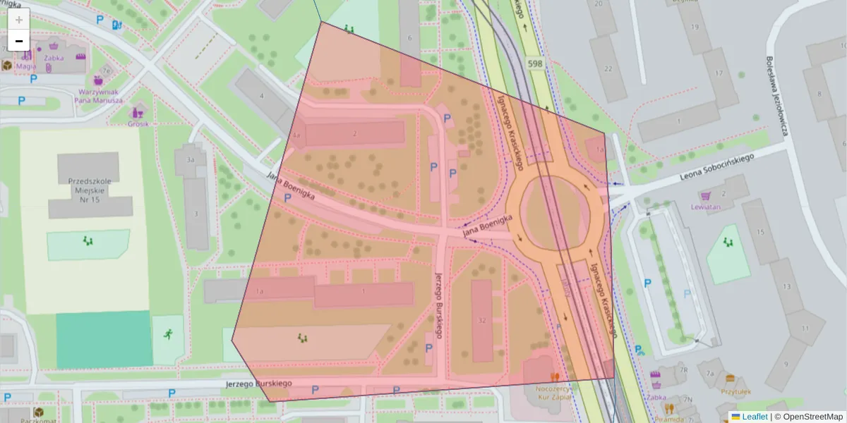 Szczegółowa mapa kodu pocztowego 11-685 z granicami, sąsiednimi kodami pocztowymi i urzędami pocztowymi