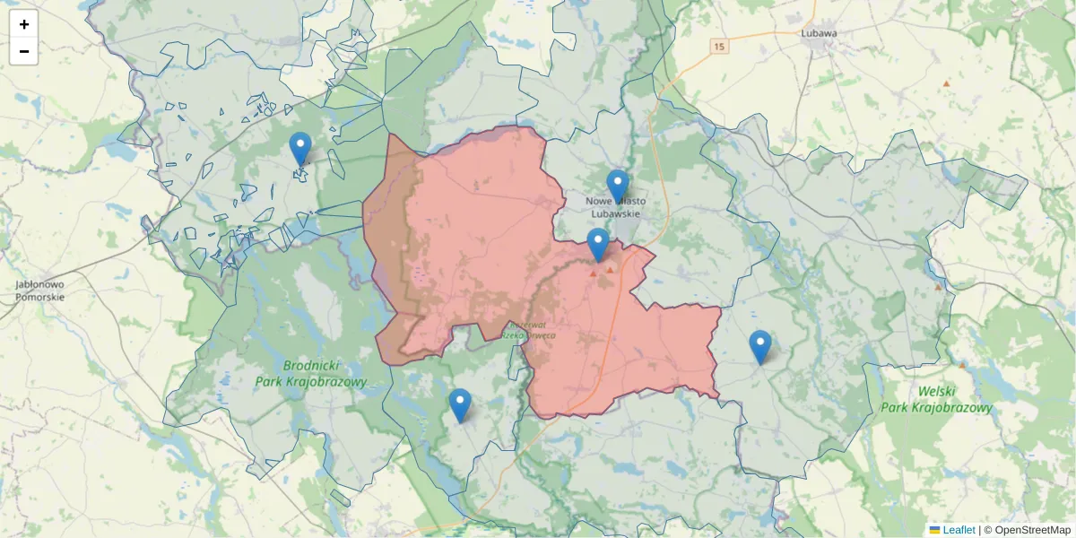 Szczegółowa mapa kodu pocztowego 13-306 z granicami, sąsiednimi kodami pocztowymi i urzędami pocztowymi