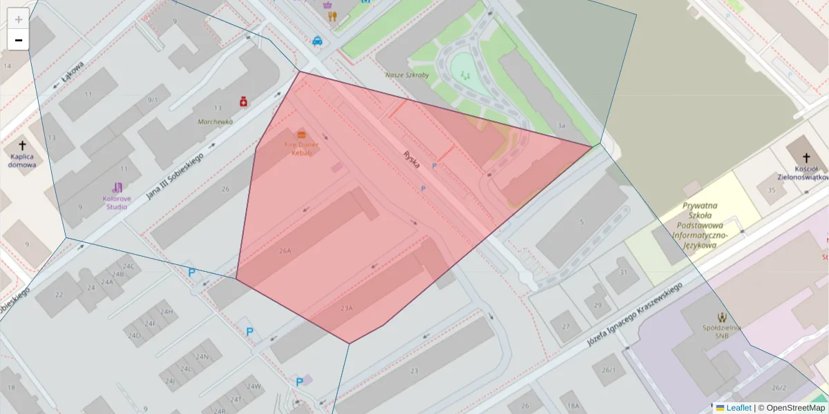 Szczegółowa mapa kodu pocztowego 15-014 z granicami, sąsiednimi kodami pocztowymi i urzędami pocztowymi