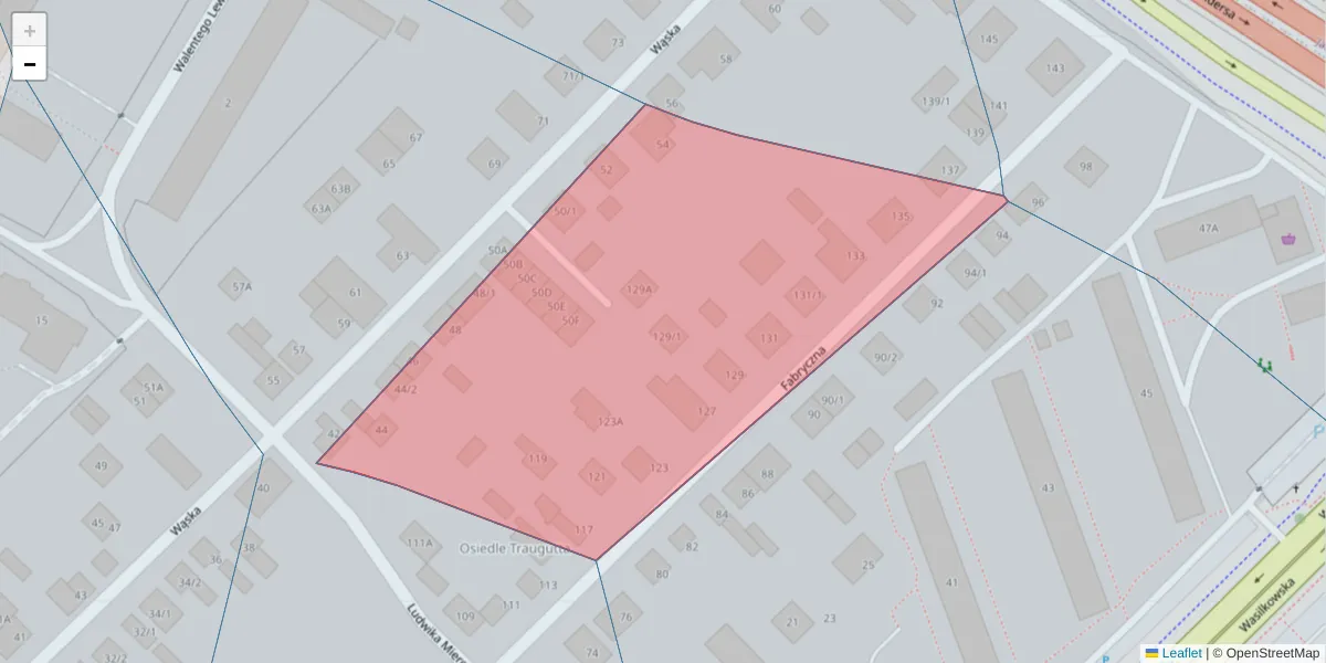 Szczegółowa mapa kodu pocztowego 15-123 z granicami, sąsiednimi kodami pocztowymi i urzędami pocztowymi