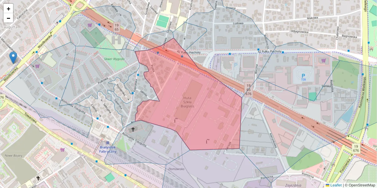 Szczegółowa mapa kodu pocztowego 15-139 z granicami, sąsiednimi kodami pocztowymi i urzędami pocztowymi