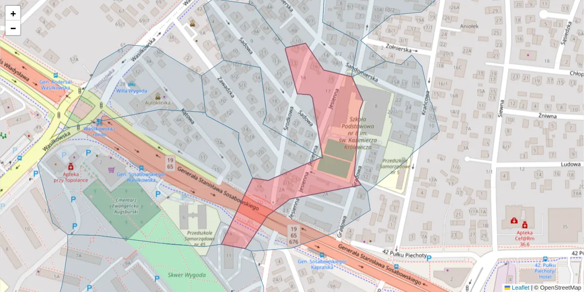 Szczegółowa mapa kodu pocztowego 15-151 z granicami, sąsiednimi kodami pocztowymi i urzędami pocztowymi