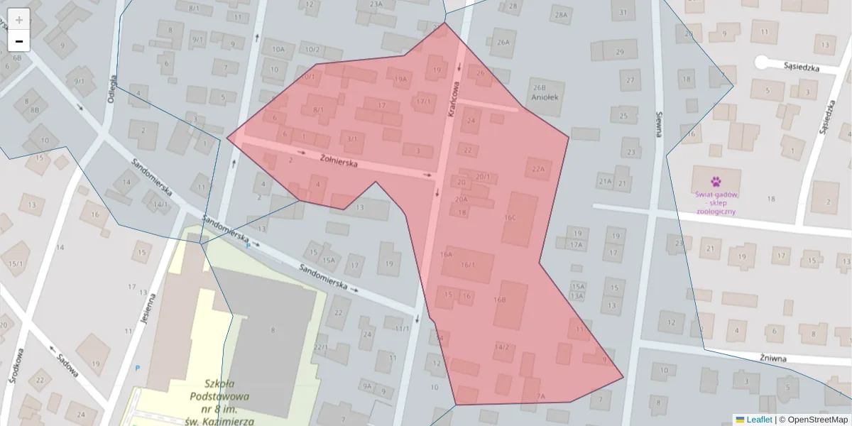 Szczegółowa mapa kodu pocztowego 15-155 z granicami, sąsiednimi kodami pocztowymi i urzędami pocztowymi