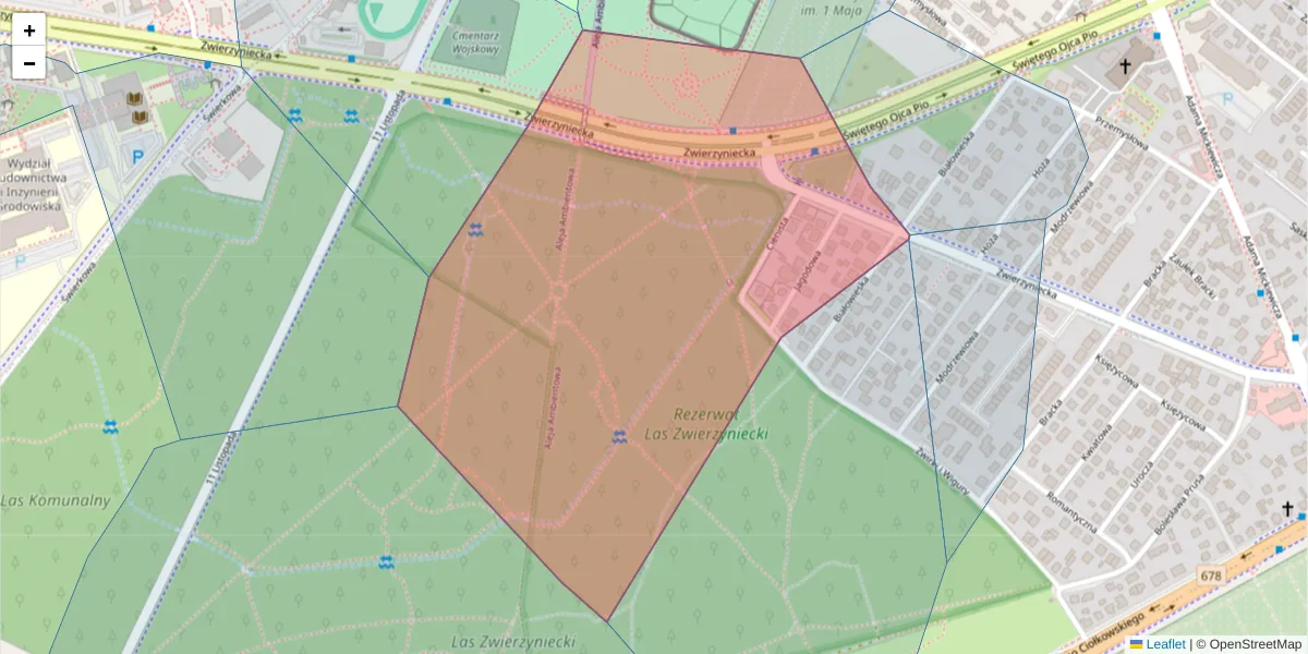 Szczegółowa mapa kodu pocztowego 15-237 z granicami, sąsiednimi kodami pocztowymi i urzędami pocztowymi