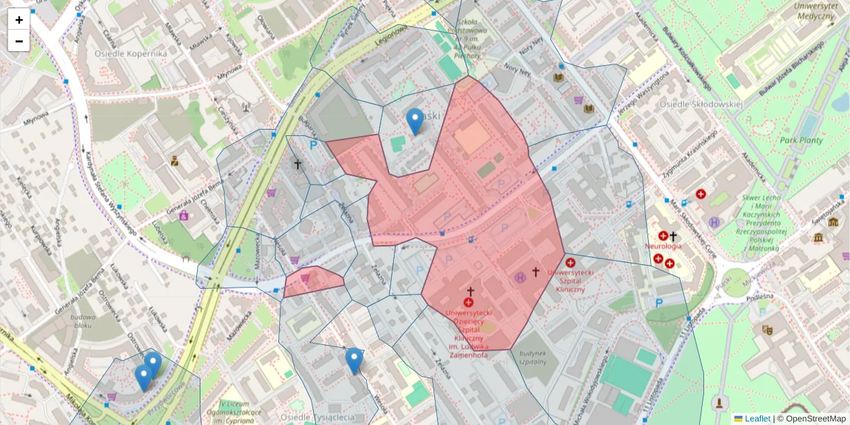 Szczegółowa mapa kodu pocztowego 15-274 z granicami, sąsiednimi kodami pocztowymi i urzędami pocztowymi