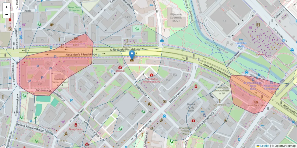 Szczegółowa mapa kodu pocztowego 15-446 z granicami, sąsiednimi kodami pocztowymi i urzędami pocztowymi