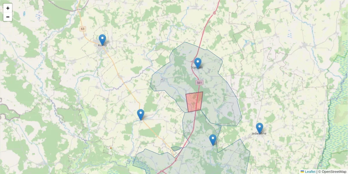 Szczegółowa mapa kodu pocztowego 15-520 z granicami, sąsiednimi kodami pocztowymi i urzędami pocztowymi