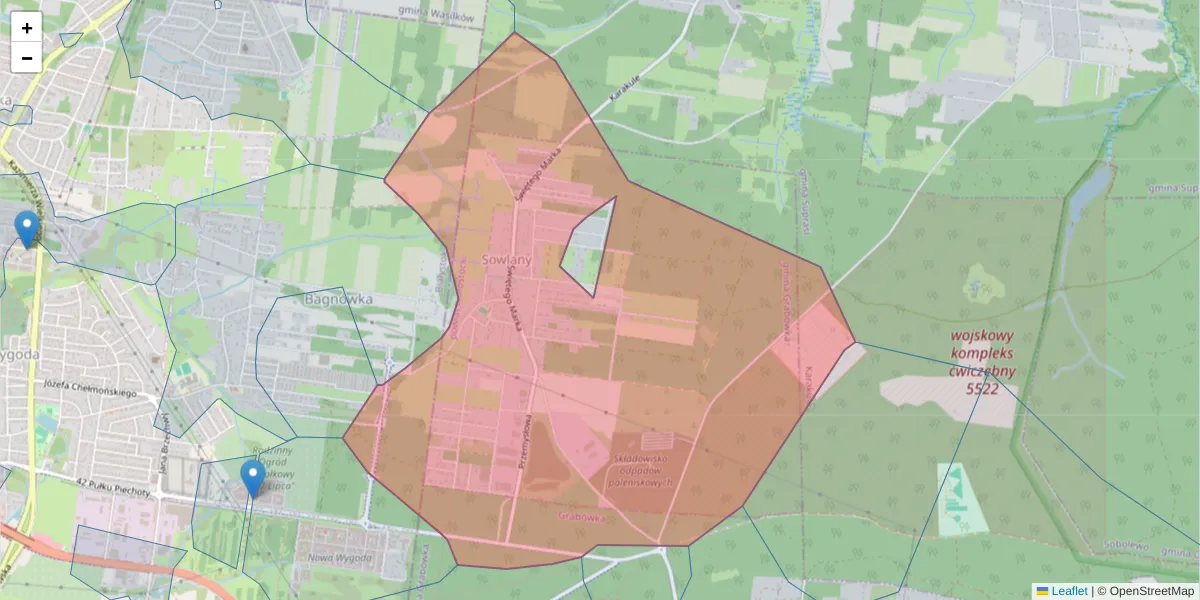 Szczegółowa mapa kodu pocztowego 15-528 z granicami, sąsiednimi kodami pocztowymi i urzędami pocztowymi