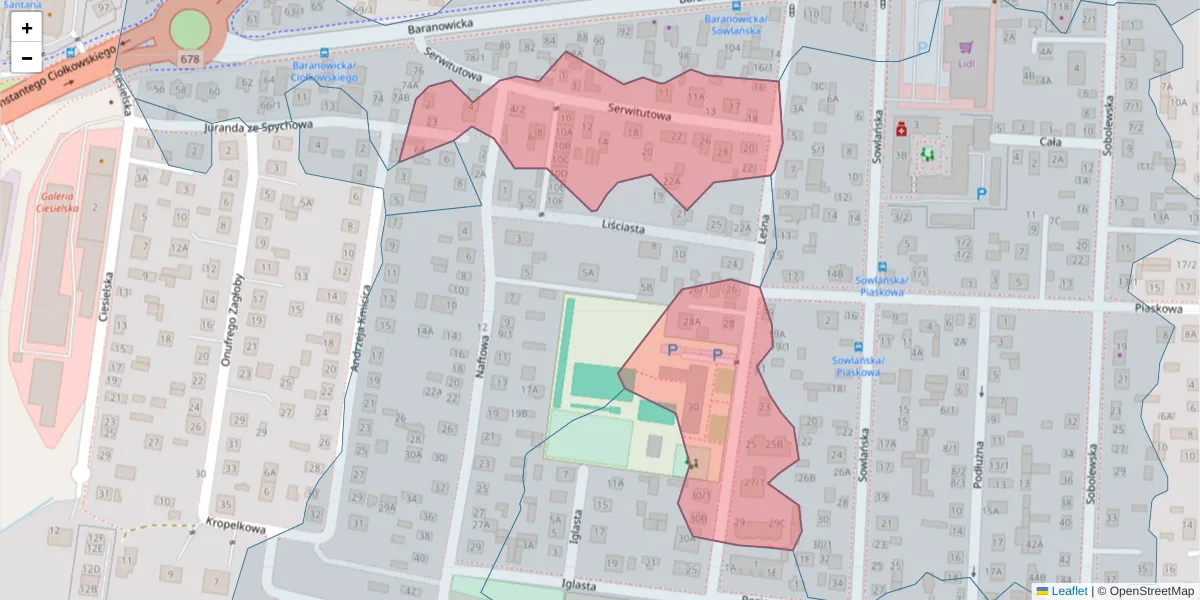 Szczegółowa mapa kodu pocztowego 15-559 z granicami, sąsiednimi kodami pocztowymi i urzędami pocztowymi
