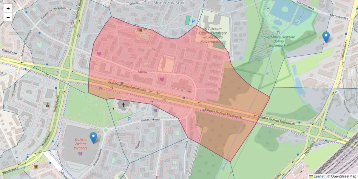 Szczegółowa mapa kodu pocztowego 15-668 z granicami, sąsiednimi kodami pocztowymi i urzędami pocztowymi