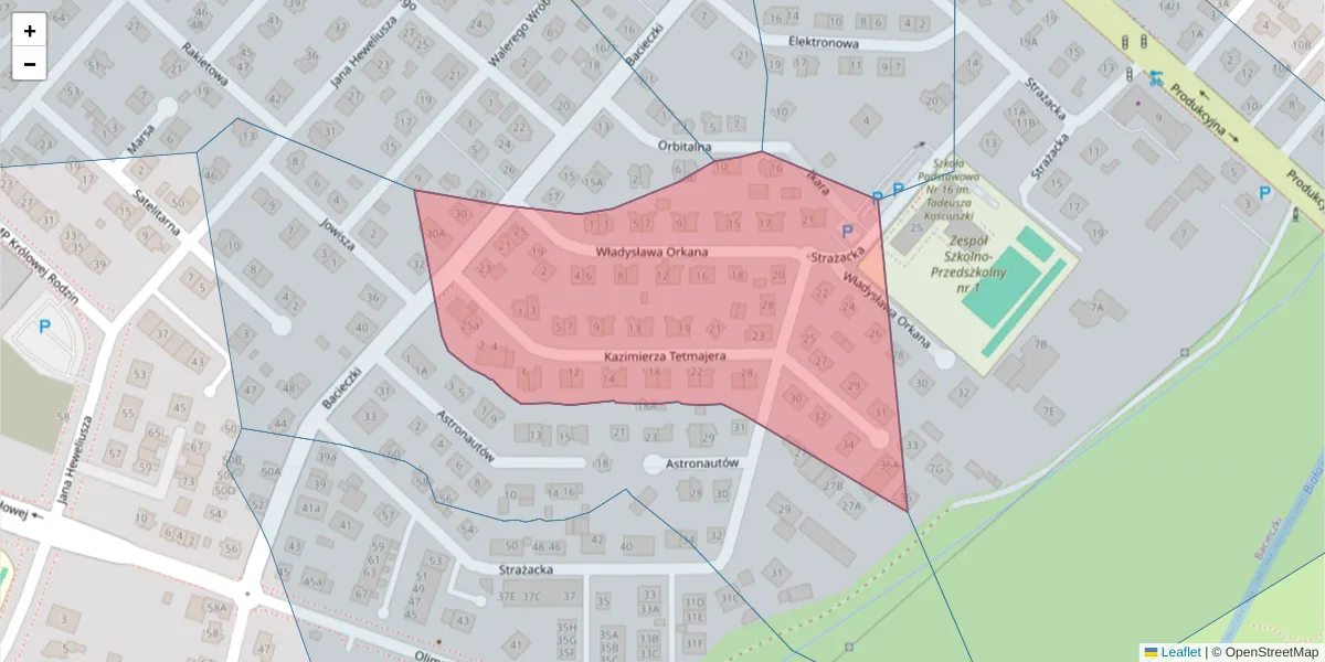 Szczegółowa mapa kodu pocztowego 15-693 z granicami, sąsiednimi kodami pocztowymi i urzędami pocztowymi