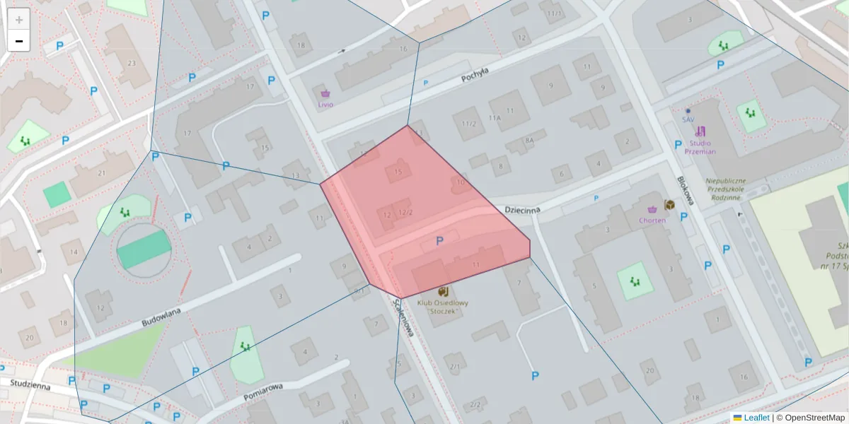 Szczegółowa mapa kodu pocztowego 15-786 z granicami, sąsiednimi kodami pocztowymi i urzędami pocztowymi