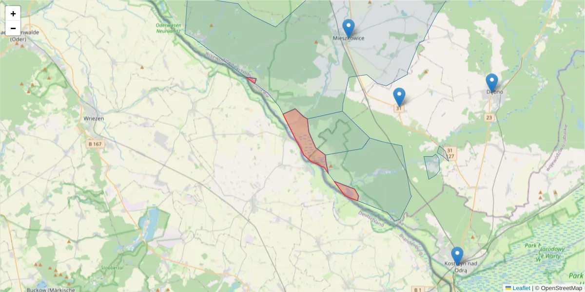 Szczegółowa mapa kodu pocztowego 15324 z granicami, sąsiednimi kodami pocztowymi i urzędami pocztowymi