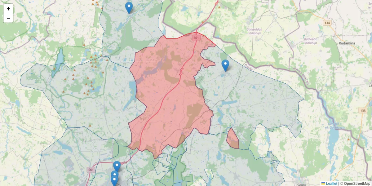 Szczegółowa mapa kodu pocztowego 16-411 z granicami, sąsiednimi kodami pocztowymi i urzędami pocztowymi