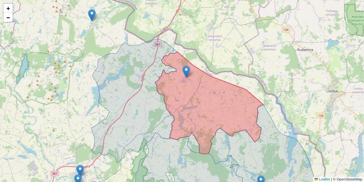 Szczegółowa mapa kodu pocztowego 16-515 z granicami, sąsiednimi kodami pocztowymi i urzędami pocztowymi