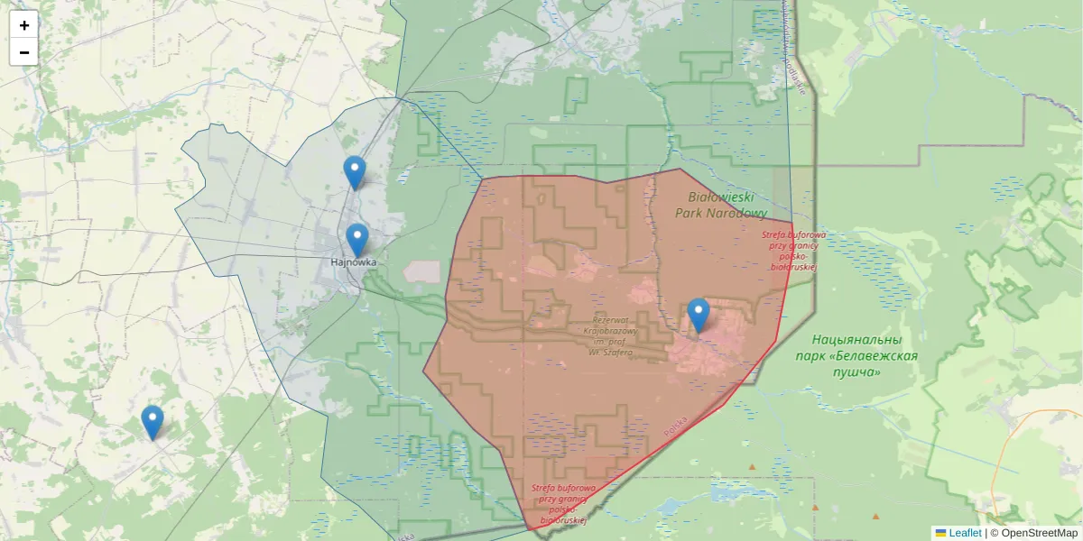 Szczegółowa mapa kodu pocztowego 17-230 z granicami, sąsiednimi kodami pocztowymi i urzędami pocztowymi