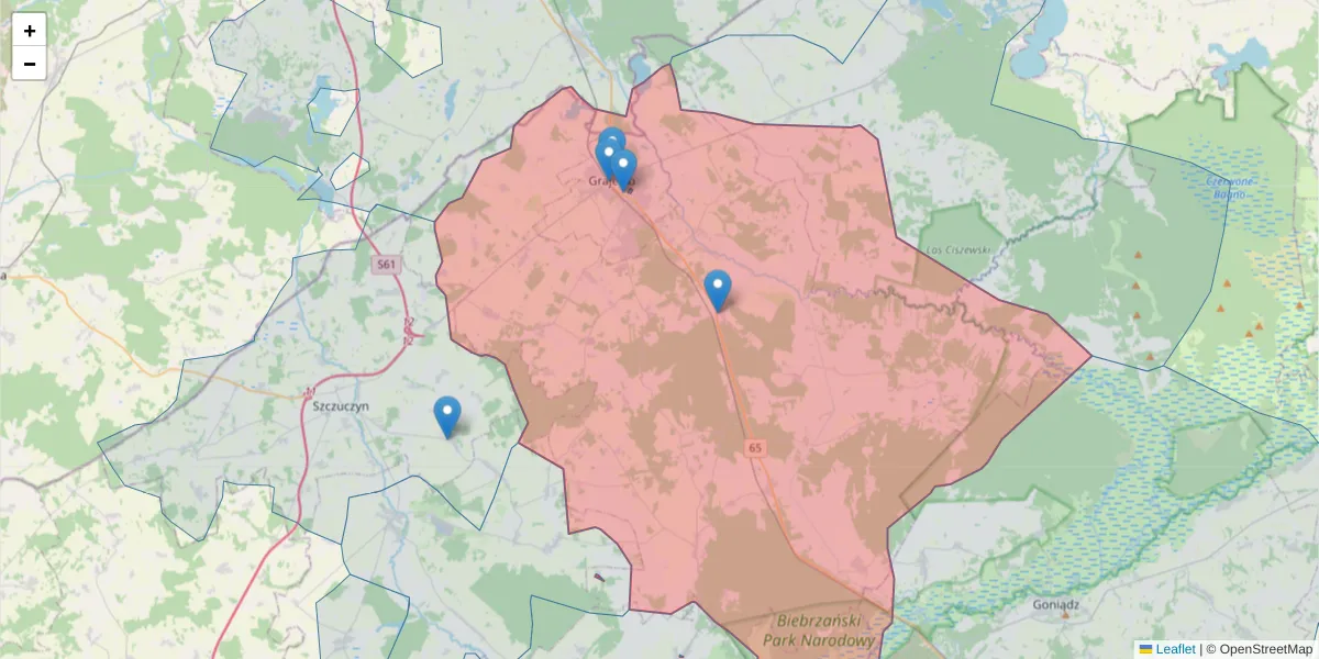 Szczegółowa mapa kodu pocztowego 19-200 z granicami, sąsiednimi kodami pocztowymi i urzędami pocztowymi