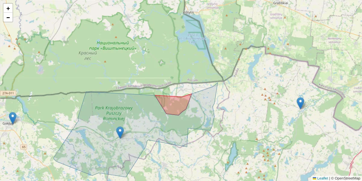 Szczegółowa mapa kodu pocztowego 19-505 z granicami, sąsiednimi kodami pocztowymi i urzędami pocztowymi