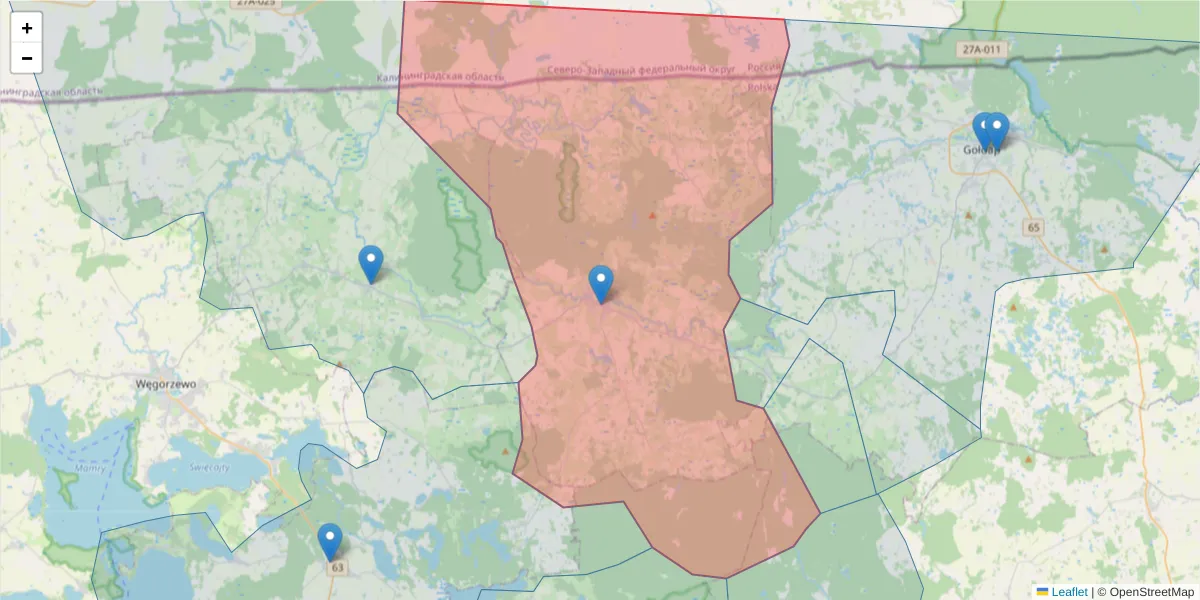 Szczegółowa mapa kodu pocztowego 19-520 z granicami, sąsiednimi kodami pocztowymi i urzędami pocztowymi