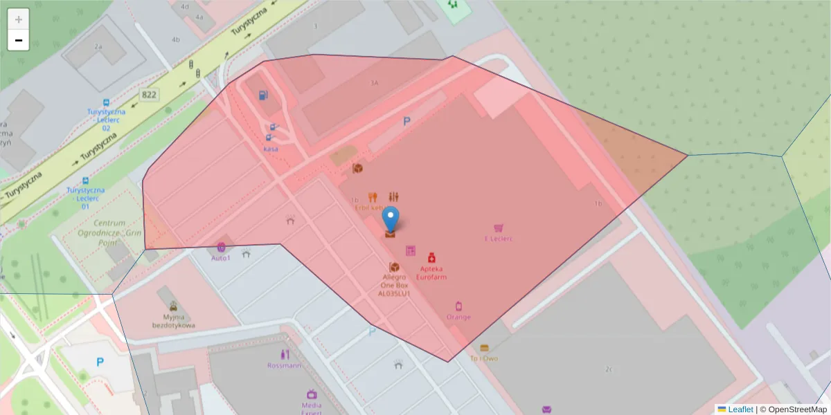 Szczegółowa mapa kodu pocztowego 20-001 z granicami, sąsiednimi kodami pocztowymi i urzędami pocztowymi