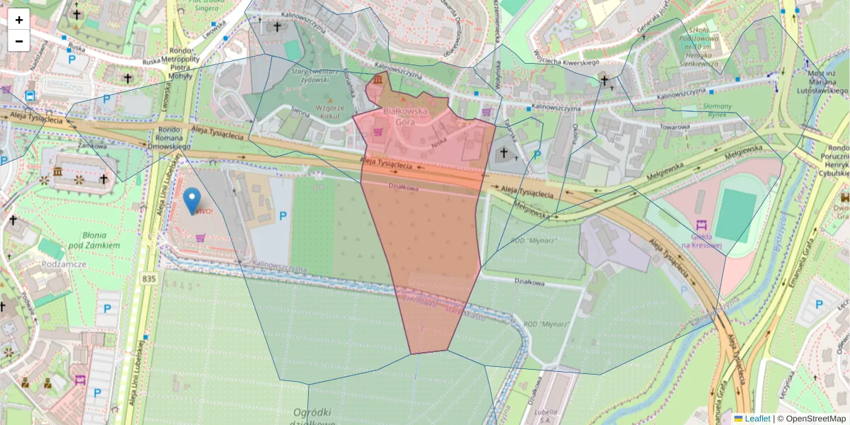 Szczegółowa mapa kodu pocztowego 20-119 z granicami, sąsiednimi kodami pocztowymi i urzędami pocztowymi