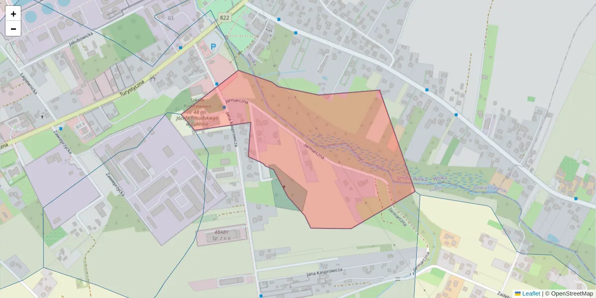 Szczegółowa mapa kodu pocztowego 20-254 z granicami, sąsiednimi kodami pocztowymi i urzędami pocztowymi