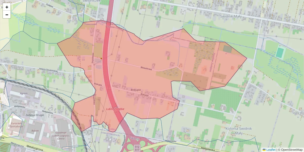 Szczegółowa mapa kodu pocztowego 20-259 z granicami, sąsiednimi kodami pocztowymi i urzędami pocztowymi