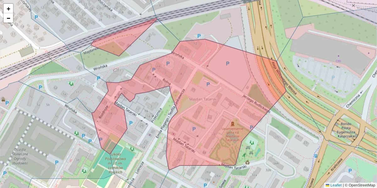 Szczegółowa mapa kodu pocztowego 20-317 z granicami, sąsiednimi kodami pocztowymi i urzędami pocztowymi