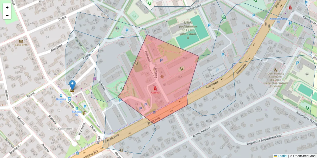 Szczegółowa mapa kodu pocztowego 20-355 z granicami, sąsiednimi kodami pocztowymi i urzędami pocztowymi