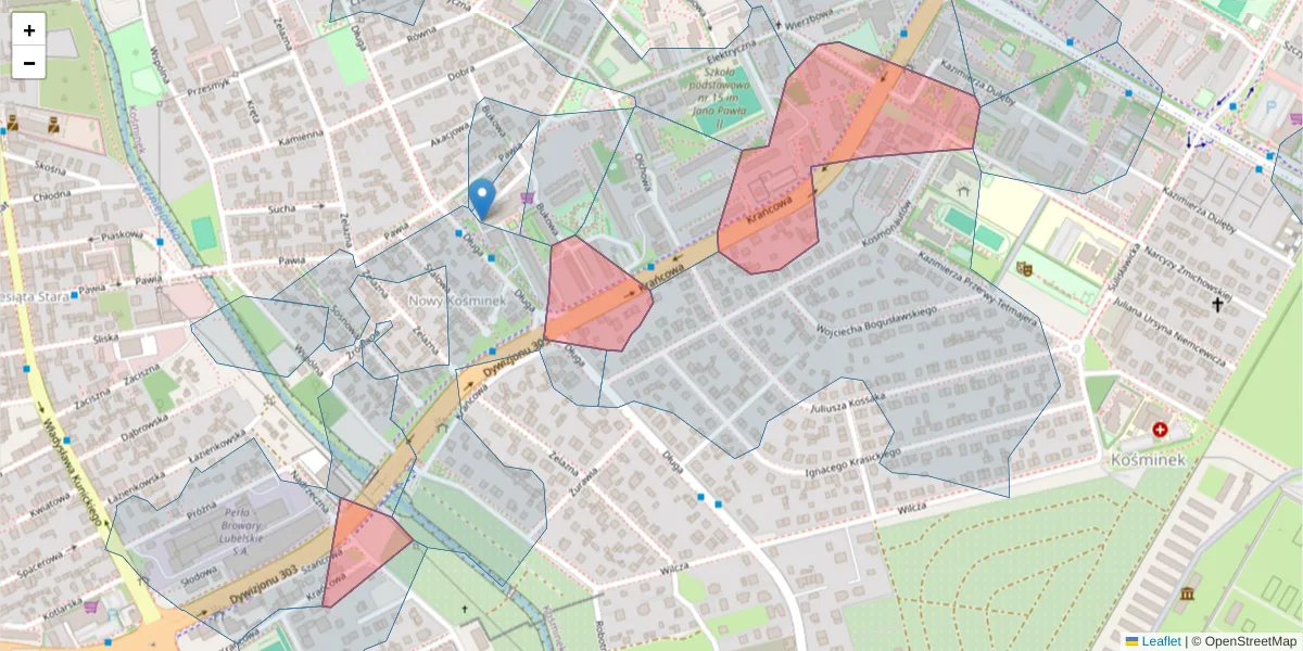Szczegółowa mapa kodu pocztowego 20-356 z granicami, sąsiednimi kodami pocztowymi i urzędami pocztowymi