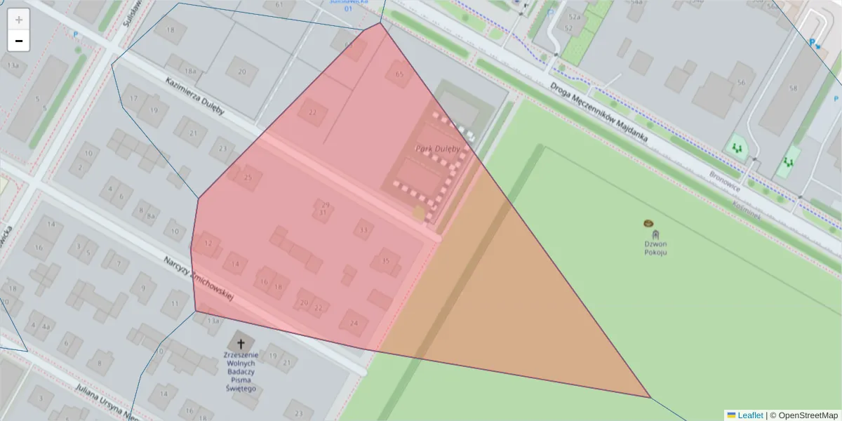 Szczegółowa mapa kodu pocztowego 20-357 z granicami, sąsiednimi kodami pocztowymi i urzędami pocztowymi