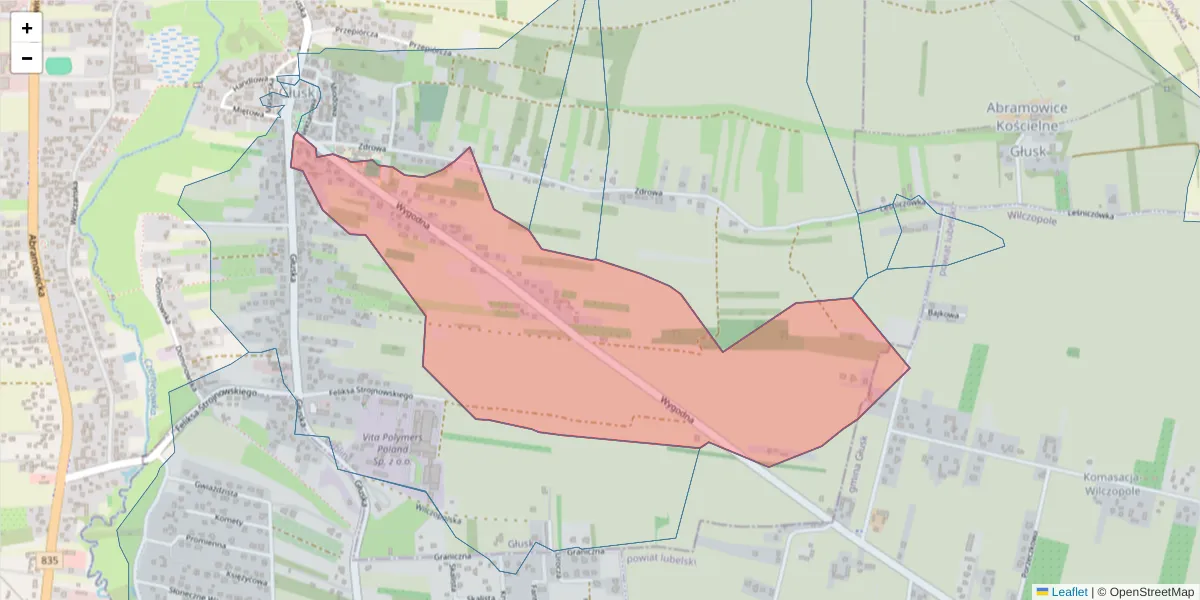 Szczegółowa mapa kodu pocztowego 20-384 z granicami, sąsiednimi kodami pocztowymi i urzędami pocztowymi