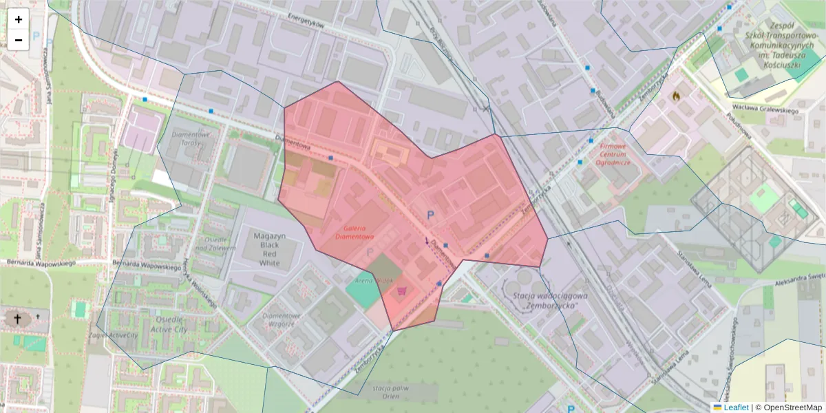 Szczegółowa mapa kodu pocztowego 20-447 z granicami, sąsiednimi kodami pocztowymi i urzędami pocztowymi