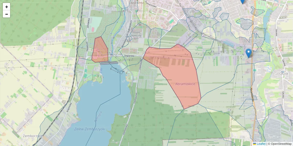 Szczegółowa mapa kodu pocztowego 20-472 z granicami, sąsiednimi kodami pocztowymi i urzędami pocztowymi