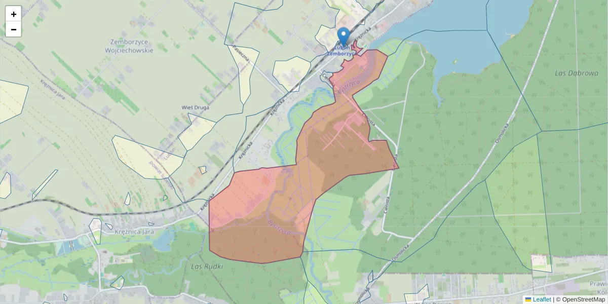 Szczegółowa mapa kodu pocztowego 20-516 z granicami, sąsiednimi kodami pocztowymi i urzędami pocztowymi