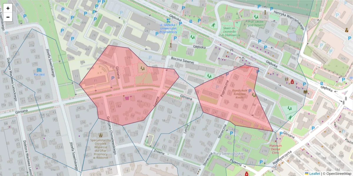 Szczegółowa mapa kodu pocztowego 20-616 z granicami, sąsiednimi kodami pocztowymi i urzędami pocztowymi